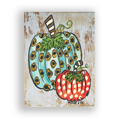 Funky Pumpkins - Wrapped Canvas