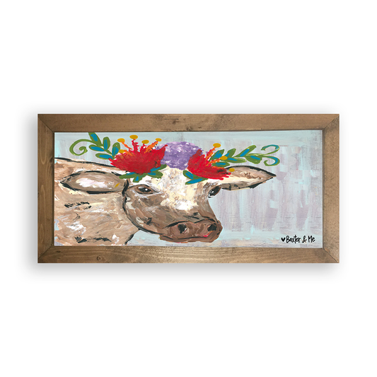 Boho Cow - Framed Art