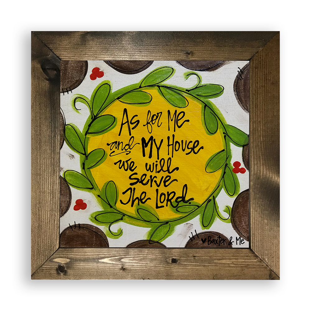 We Will Serve The Lord - Framed Art, 12" x 12"