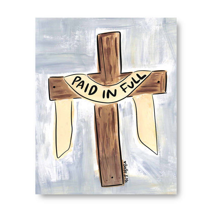 Paid In Full Cross - Wrapped Canvas