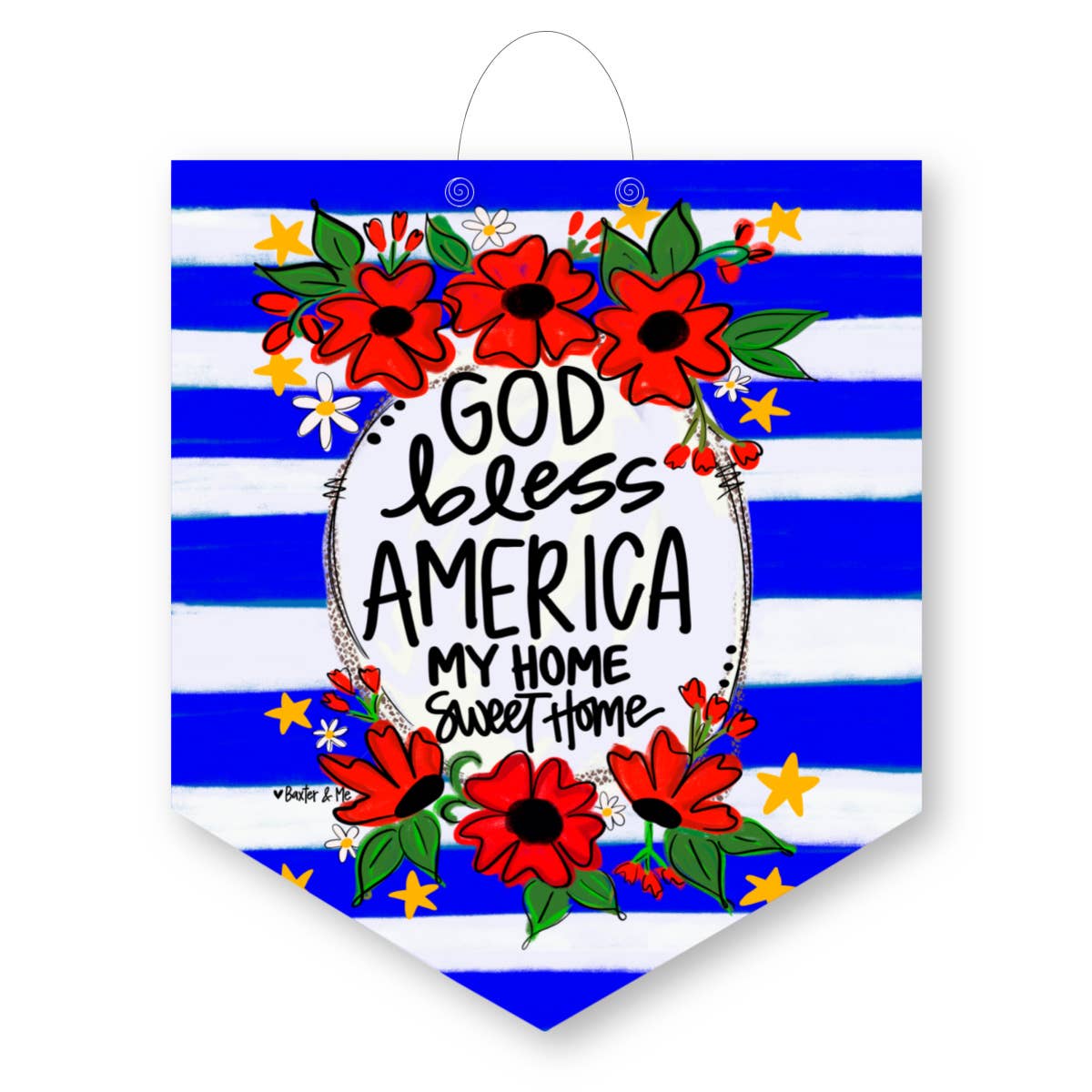 God Bless America My Home Door Hanger