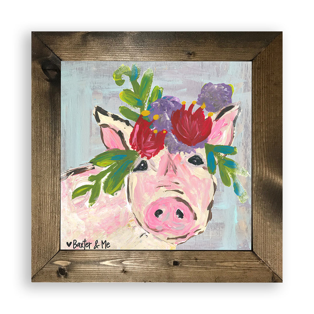 Boho Pig - Framed Art