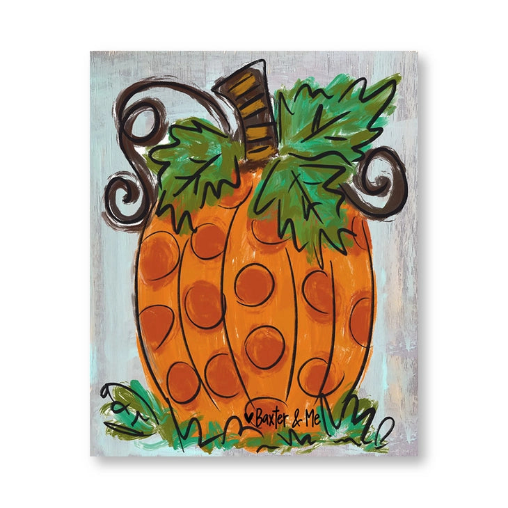 Polka Dot Pumpkin - Wrapped Canvas