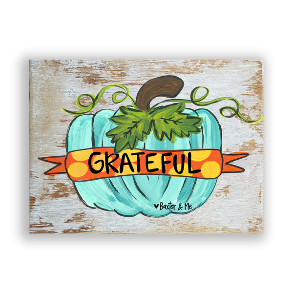 Grateful Pumpkin 8" x 10" - Wrapped Canvas