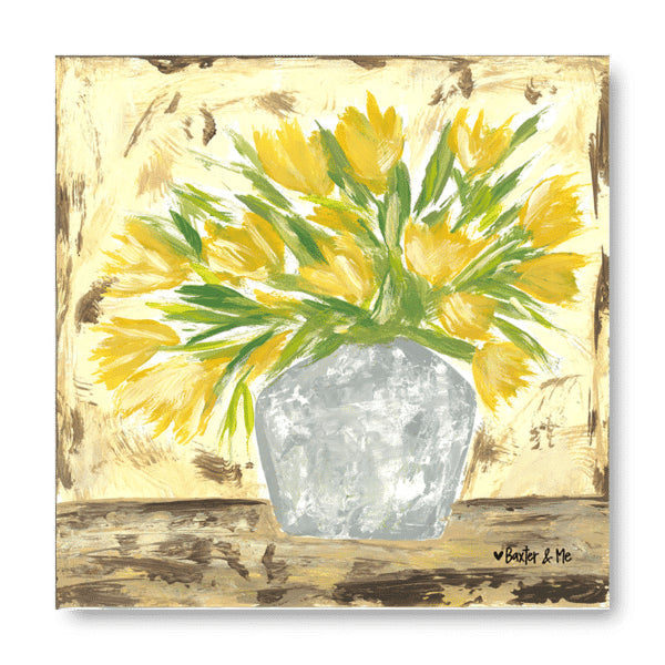 Yellow Tulips - Wrapped Canvas