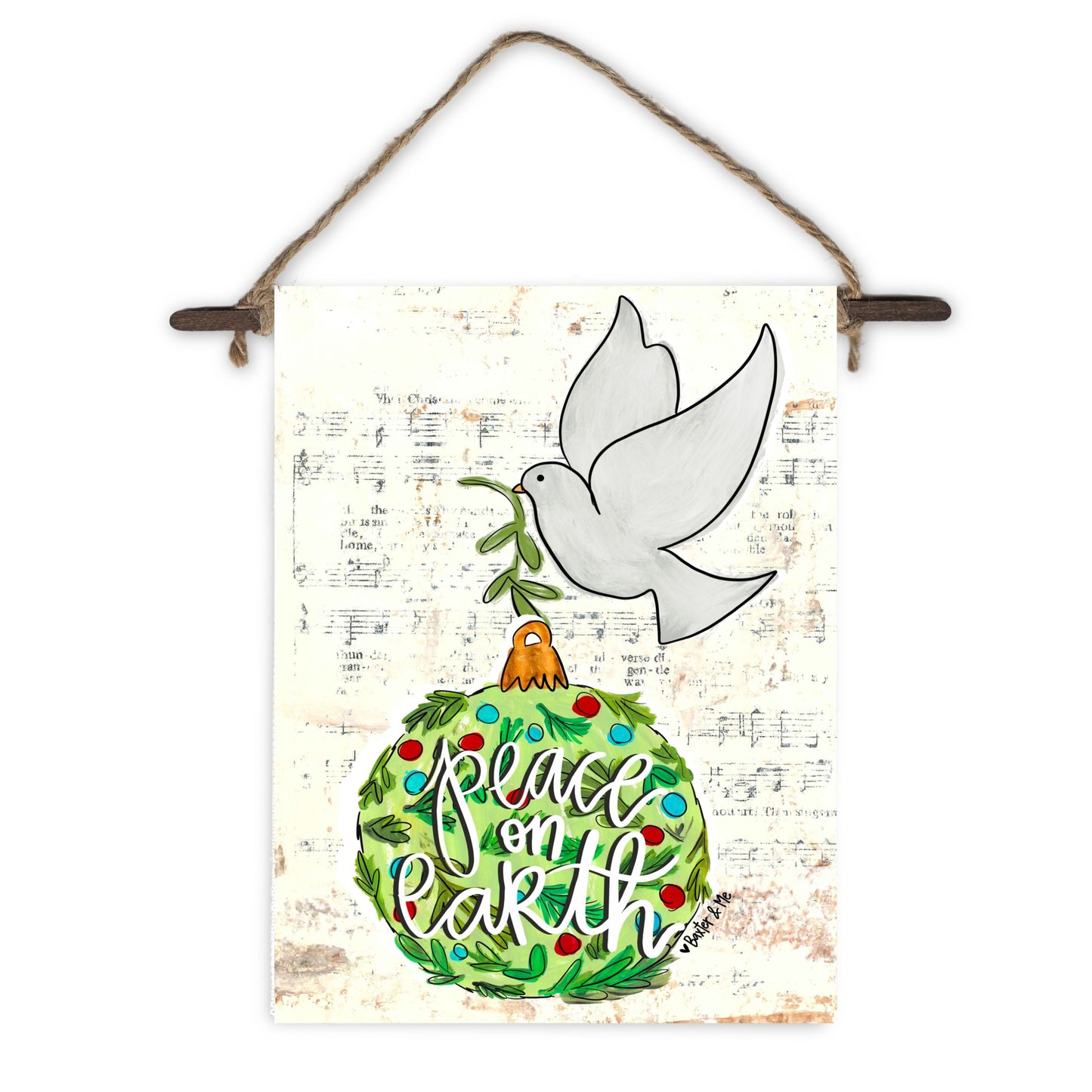 Peace on Earth Dove Ornament Mini Wall Hanging