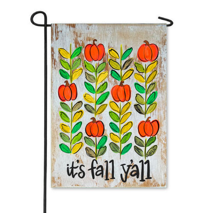 It's Fall Y'all Pumpkin Stem Garden Flag