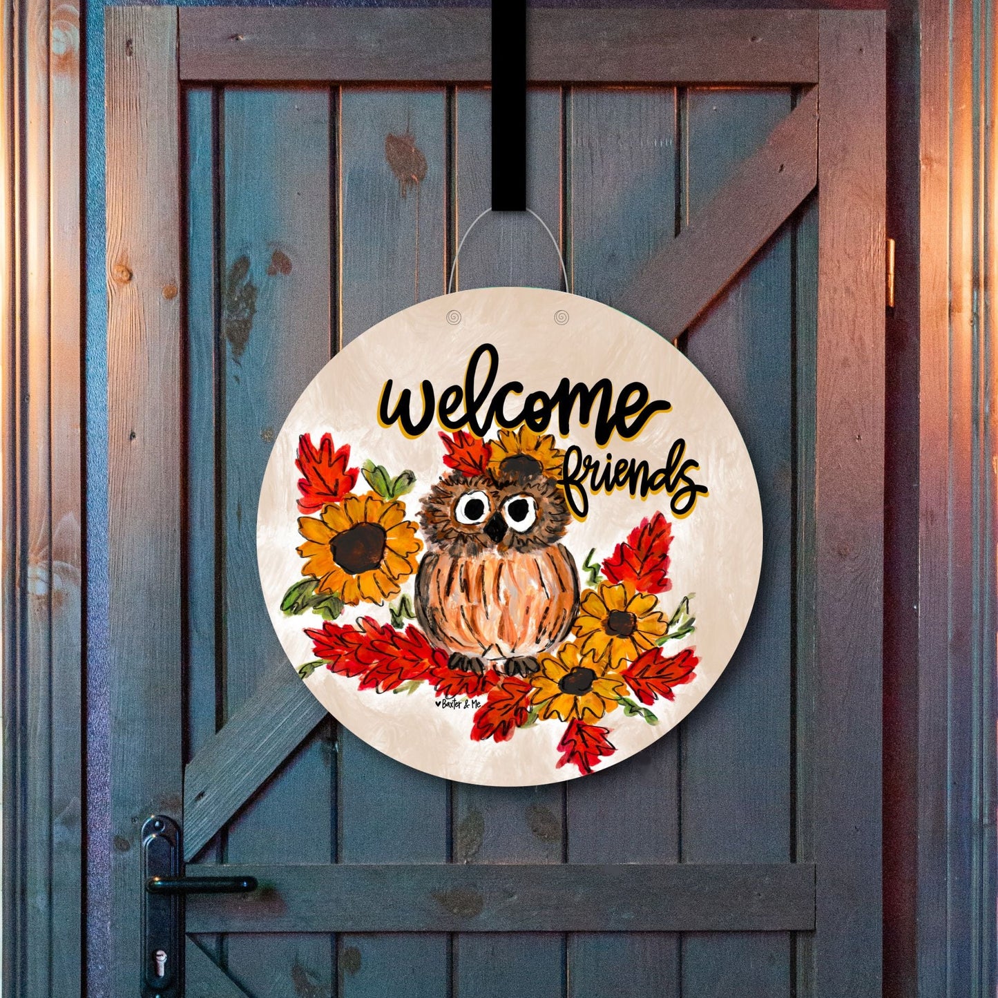 Owl Welcome Friends Door Hanger