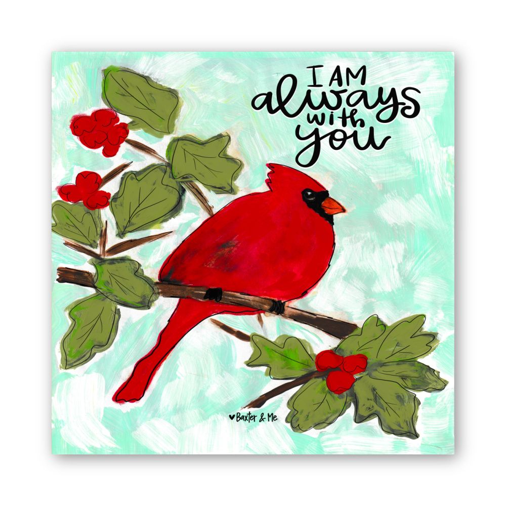 I am With You Always Red Bird Wrapped Canvas