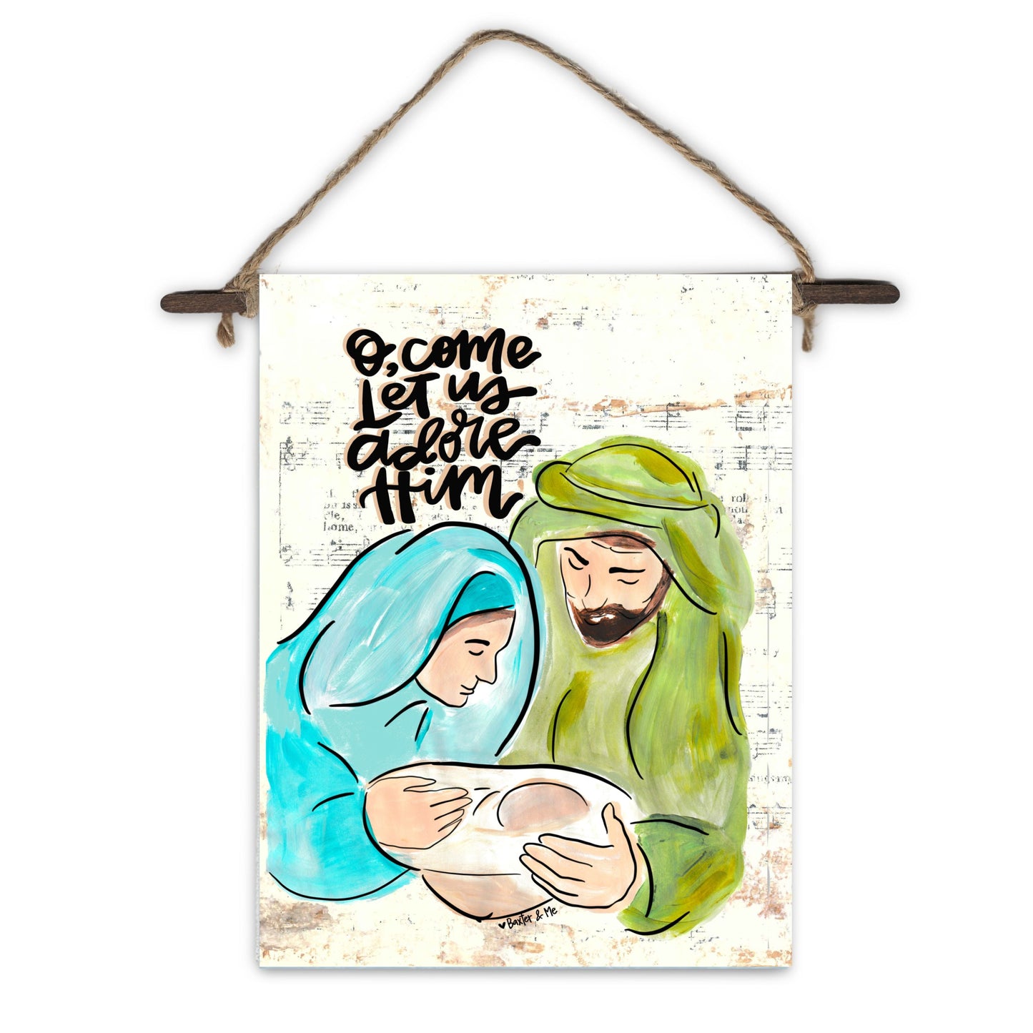 O come Let Us Adore Him Nativity Mini Wall Hanging
