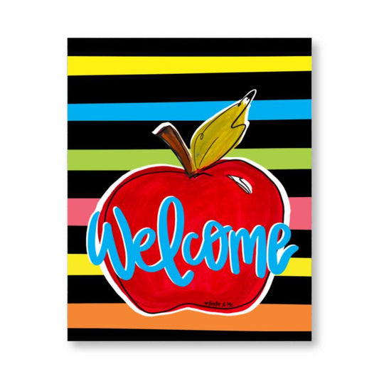 Welcome Apple Wrapped Canvas