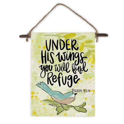 Under His Wings You will Find Refuge Mini Wall Hanging