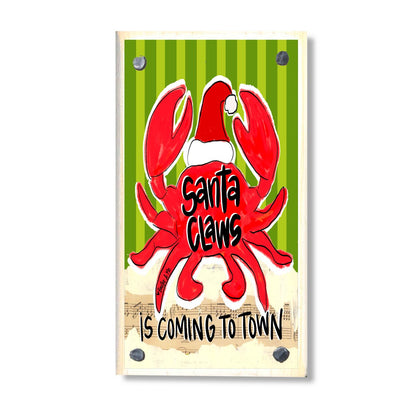 Red Santa Claws is Coming to Town Happy Block