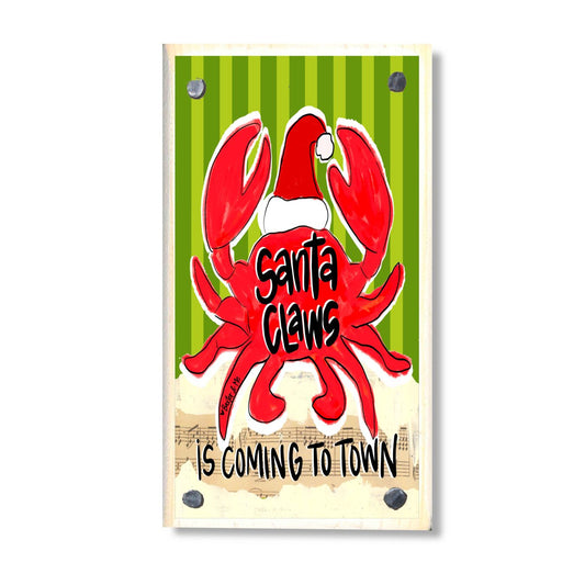 Red Santa Claws is Coming to Town Happy Block