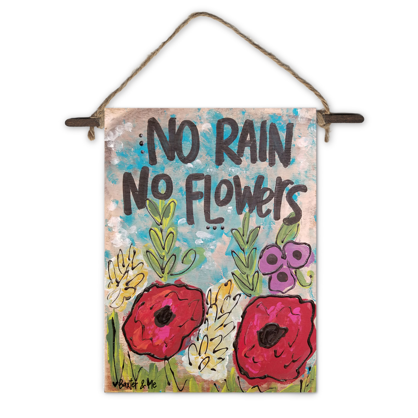 No Rain No Flowers Mini Wall Hanging