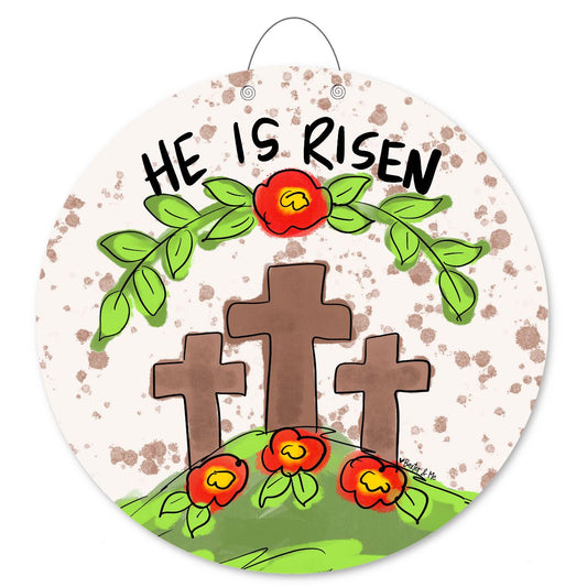 He is Risen 3 Cross Door Hanger